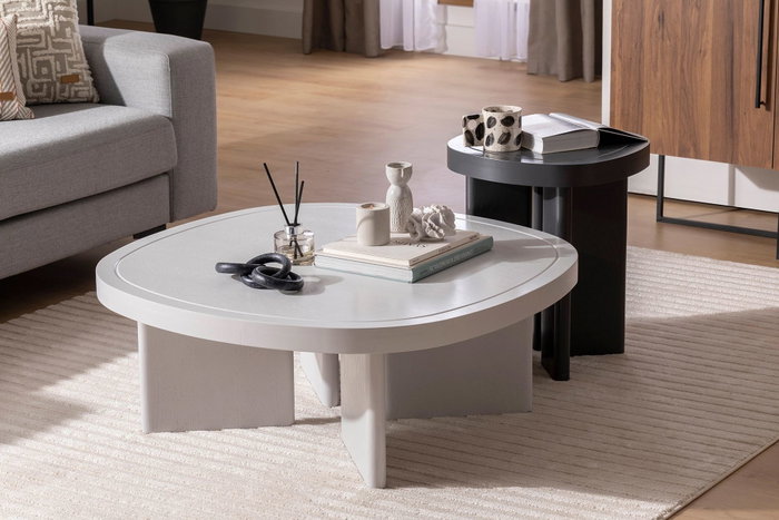 Hanah Home Mesa de Centro Gris de MDF Hanah Home Mesa de Centro Gris de MDF